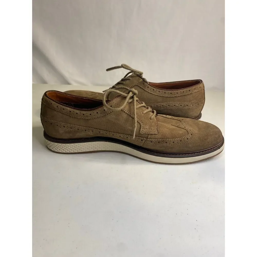 Mens Vince Camuto Brown Suede Wingtip Oxford Dress Shoes VY-EDWYN Size 12 Laces